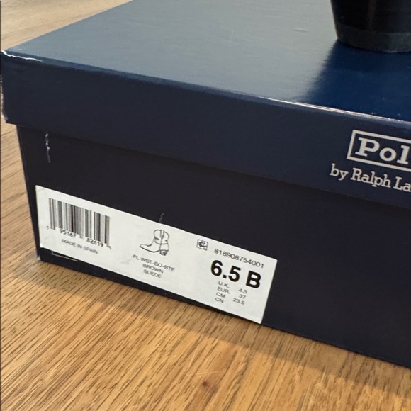 Ralph Lauren Brown Calfskin Suede Western Boot - never worn - still in box. - Picture 7 of 7